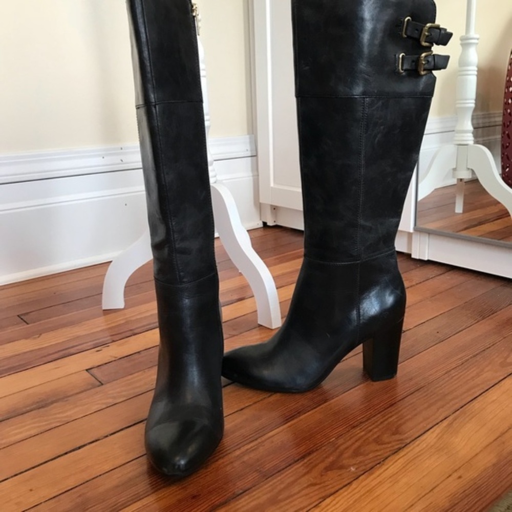 ISOLA Black Leather Knee High Boots - NWOT